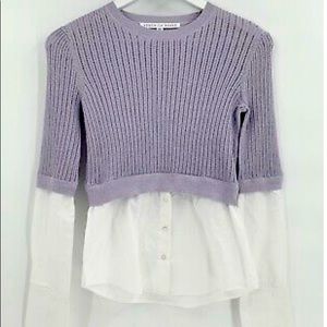 Veronica Beard Mixed Media Sweater (Lilac)